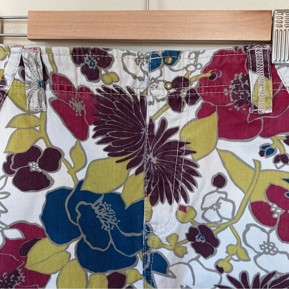 Eddie Bauer Vintage Y2K Floral Denim Skirt Size 8 - Picture 2 of 8